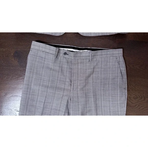 Yves Saint Laurent Pour Homme Grey Glen Plaid Super 120s Wool Suit Italy 48 7R - Picture 10 of 14